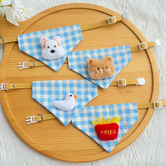 1pc Cute Pet Bib Collar, Dog Triangle Scarf, Cat Cartoon