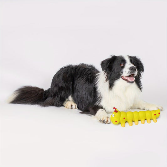 Squeaky Latex Chew Toy with CATERPILLAR Dog Toys